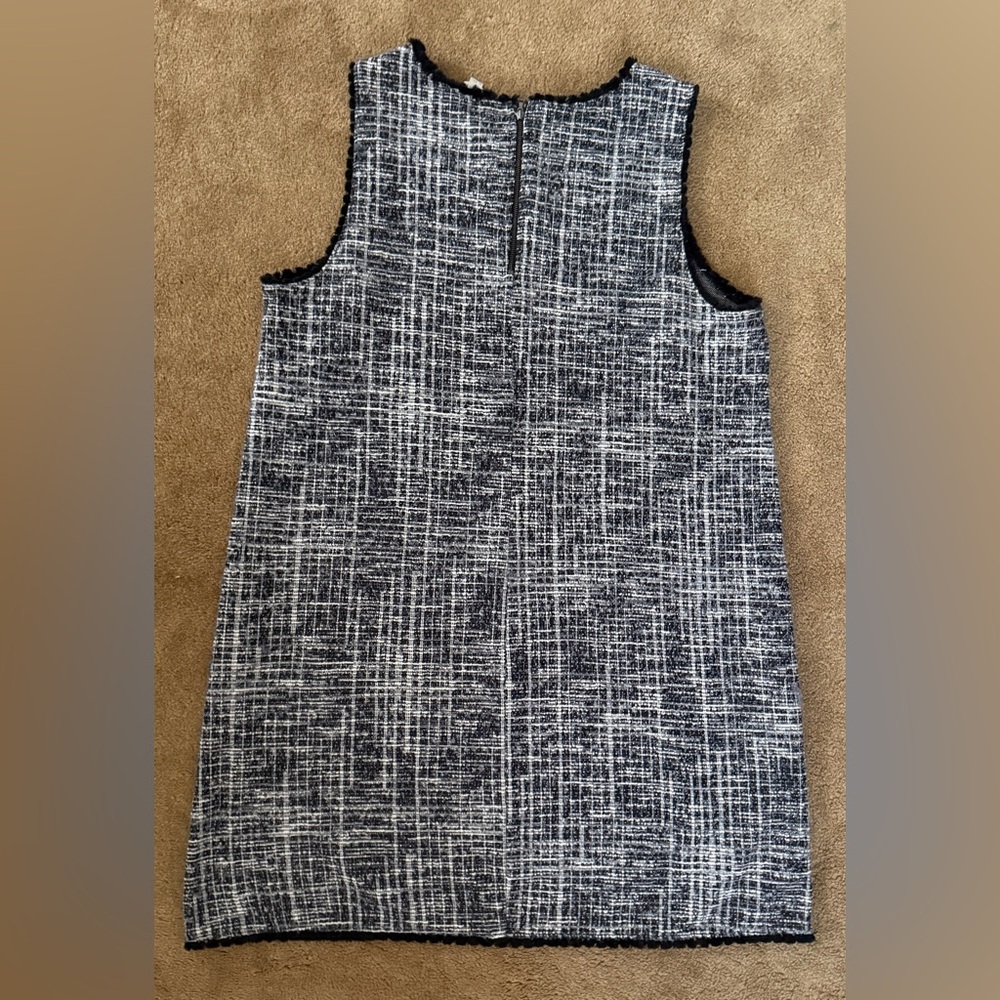 LOFT sleeveless Black and White tweed shift Knit Dress. Size xl - Picture 2 of 7